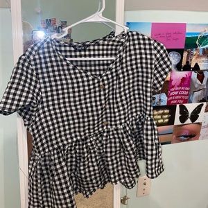 plaid/checkered top